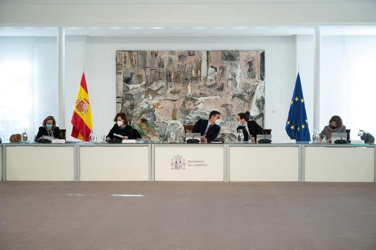 El consell de ministres, presidit per Pedro Sánchez, reunit aquest dimarts