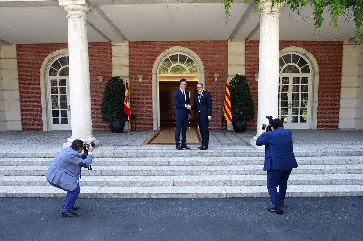 Els presidents Sánchez i Torra a la trobada del 9 de juliol a la Moncloa
