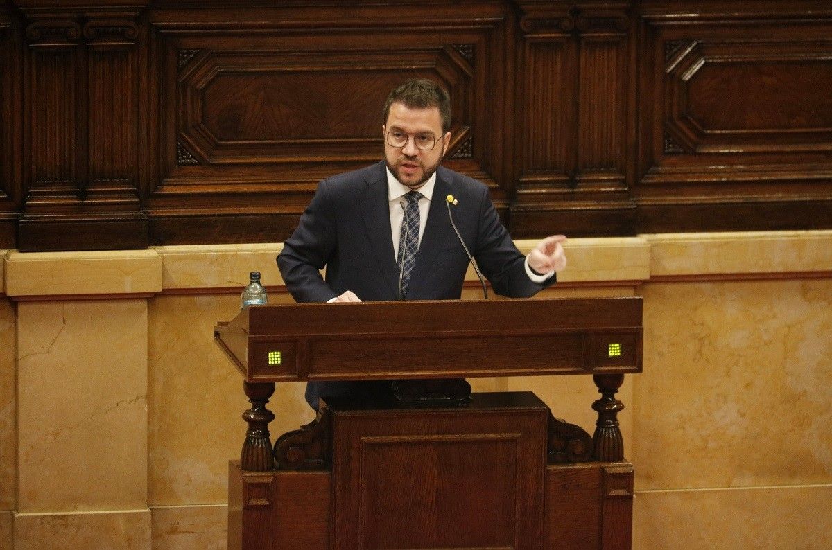 El vicepresident Pere Aragonès, aquest dimecres al Parlament