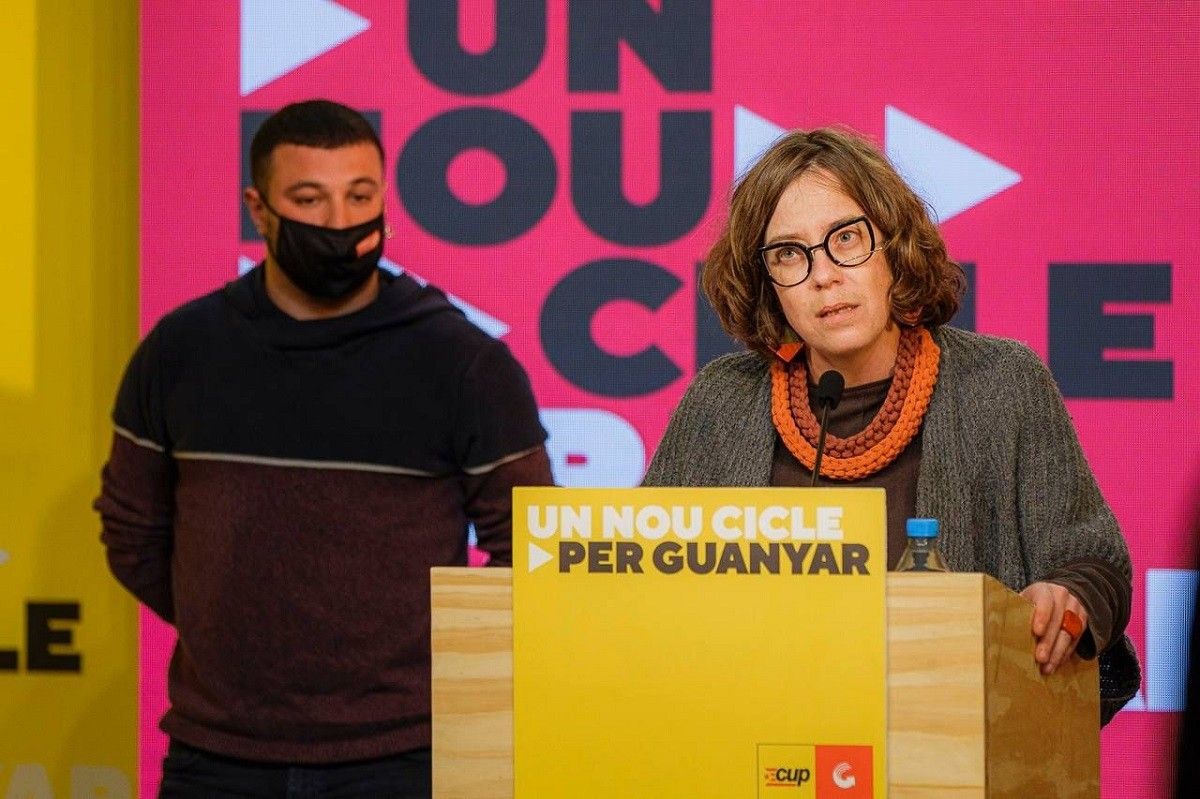 Eulàlia Reguant i Edgar Fernández, en roda de premsa