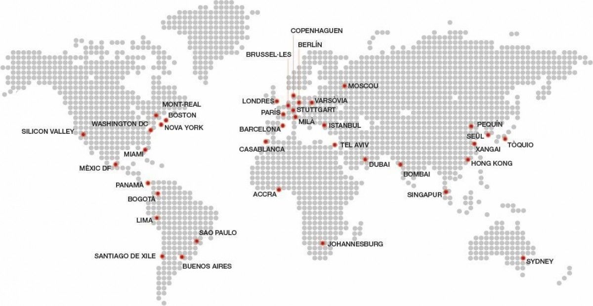 Mapa de les 40 oficines d'ACCIÓ al món