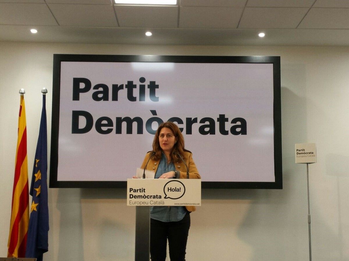 La coordinadora general del PDECat, Marta Pascal, en roda de premsa