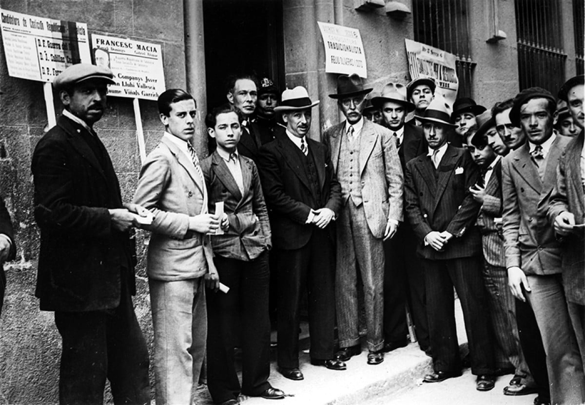 Francesc Macià amb Lluís Companys durant la campanya de les eleccions municipals del 12 d'abril del 1931.