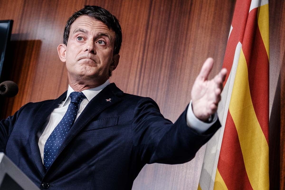 Manuel Valls, aquest dimecres a l'Ajuntament de Barcelona.