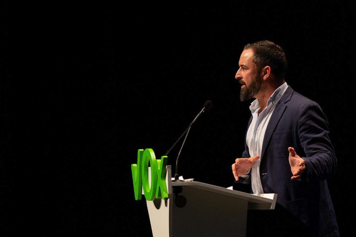 Santiago Abascal, en un acte electoral de Vox a Andalusia