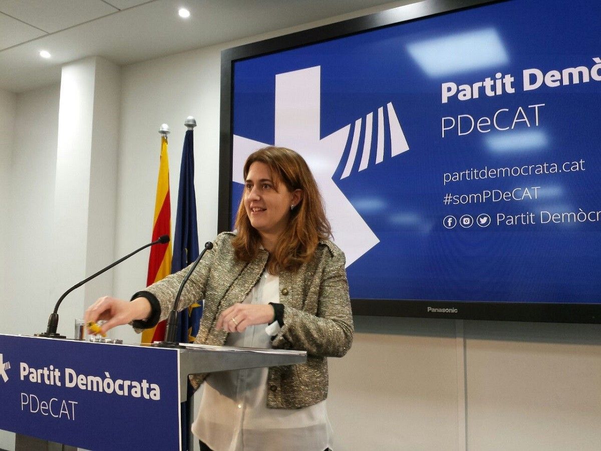 Marta Pascal, coordinadora general del PDECat, en roda de premsa el 19 de desembre