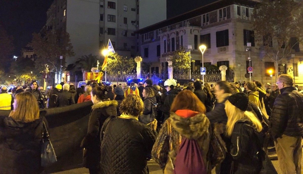 Els manifestants a Passeig de Gràcia