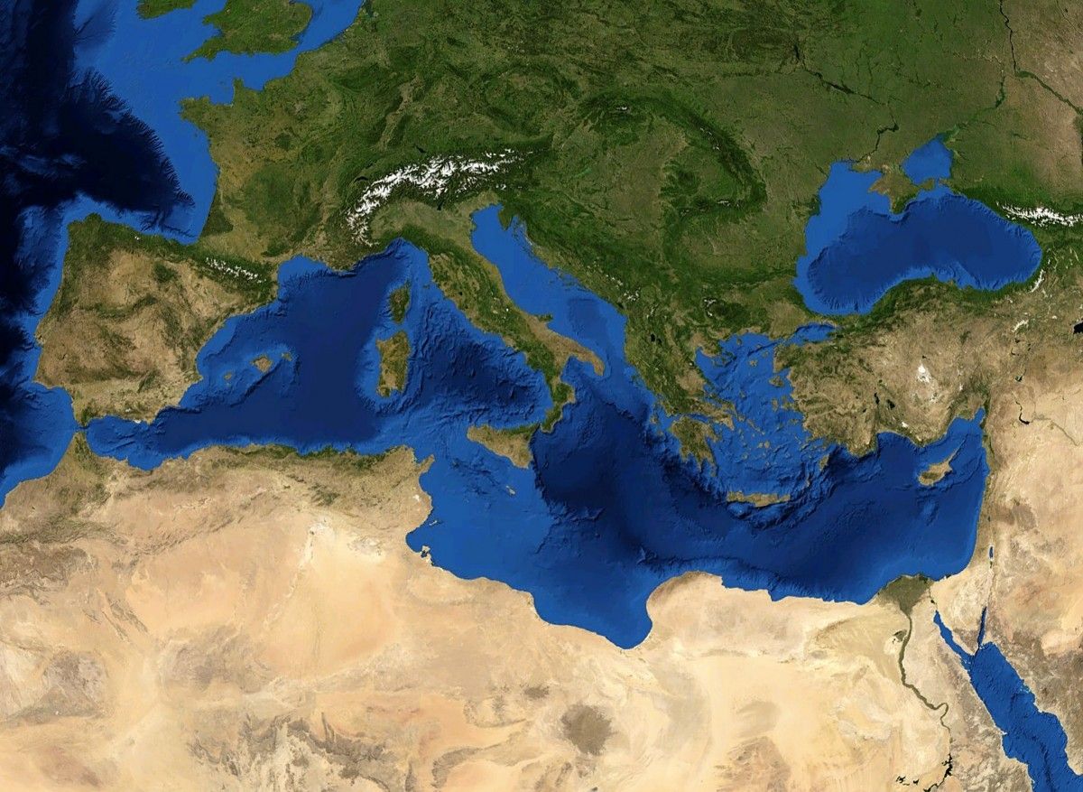 Imatge de la Mar Mediterrània des d'un satèl·lit