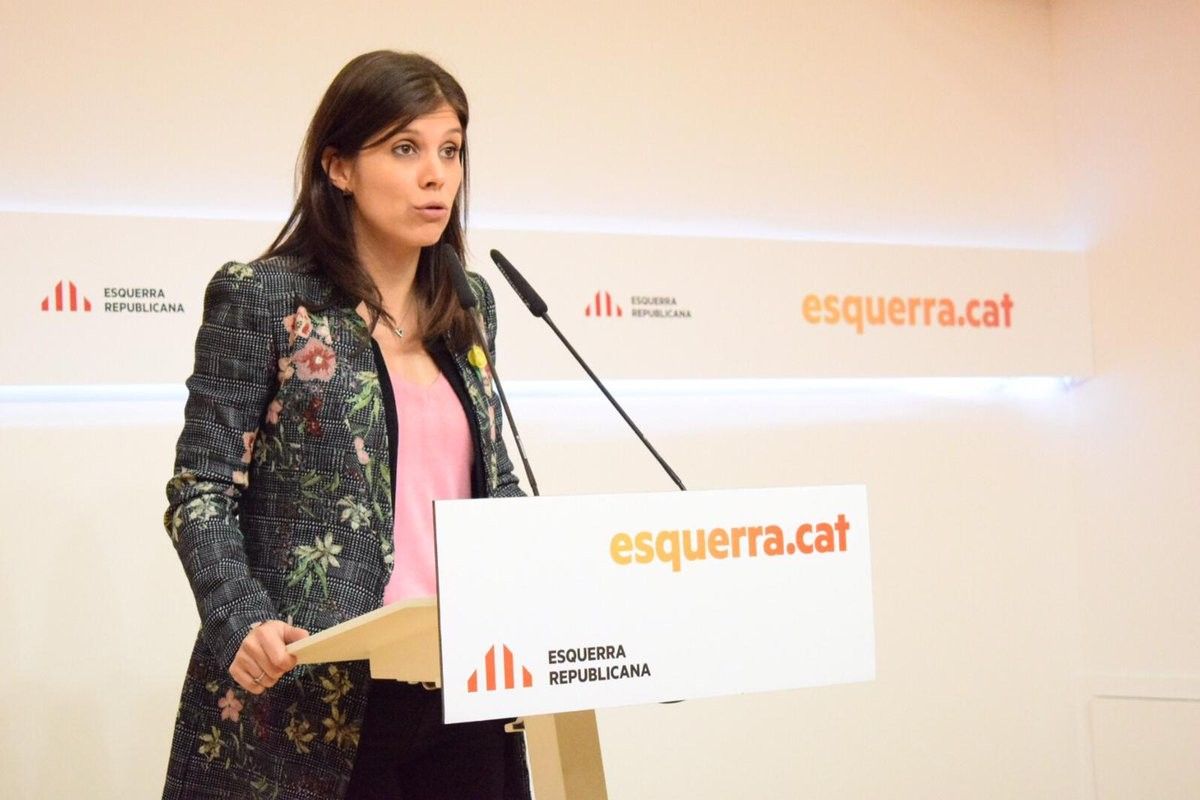 La portaveu d'ERC, Marta Vilalta, en roda de premsa