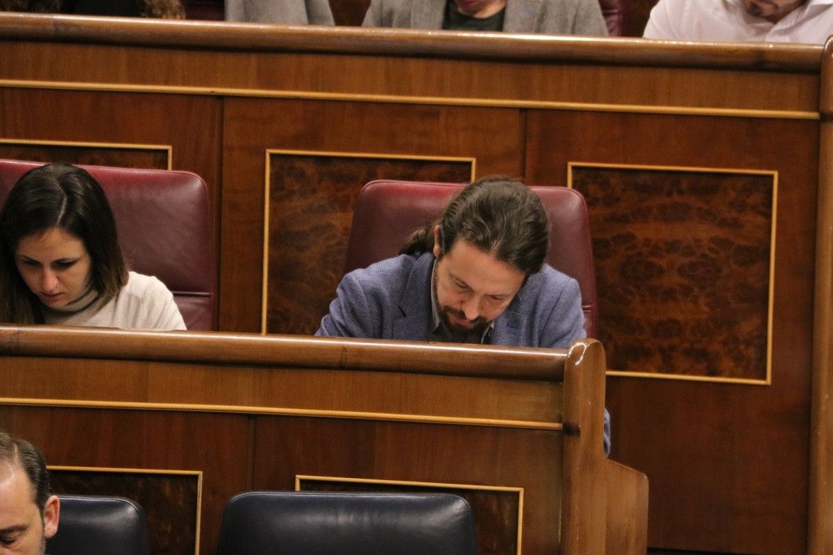 El líder de Podem, Pablo Iglesias, aquest dimecres al Congrés