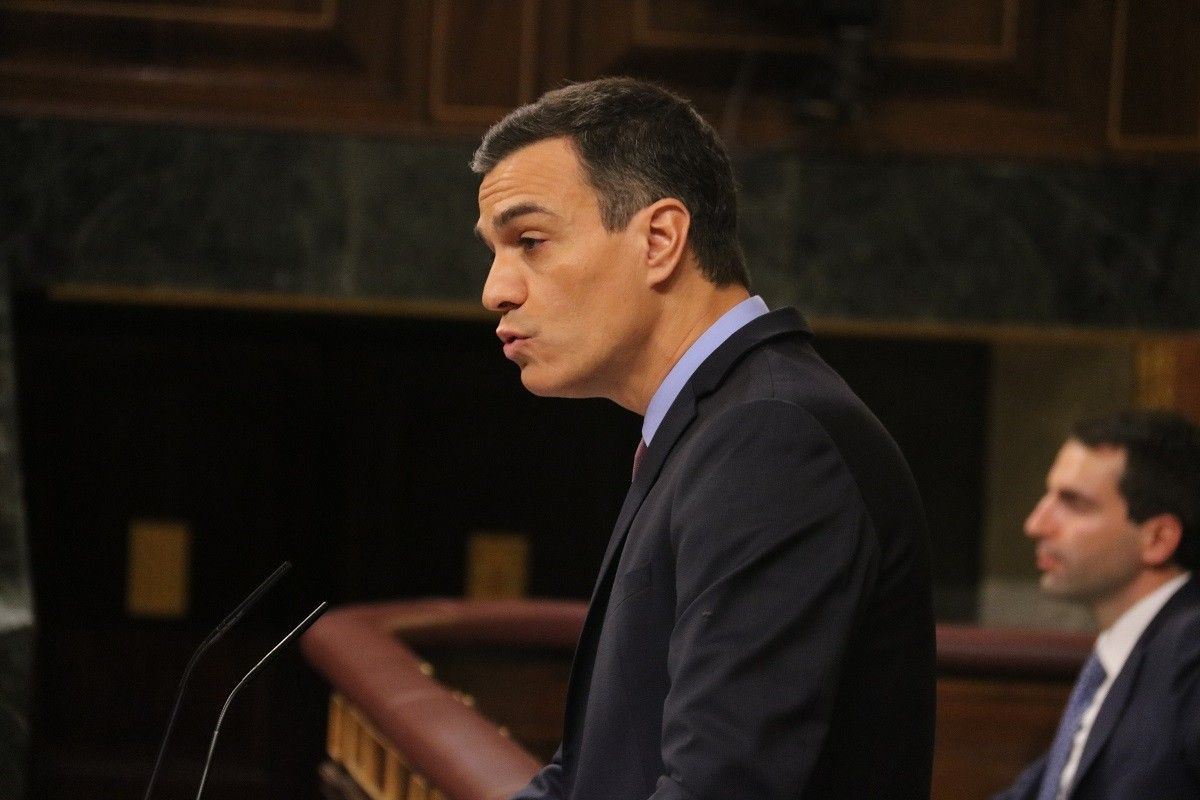 El president del govern espanyol, Pedro Sánchez, aquest dimecres al Congrés