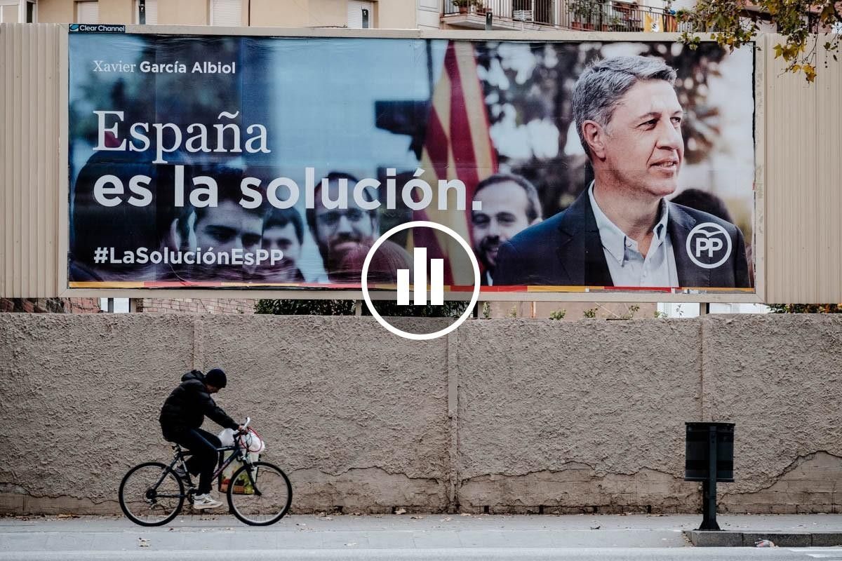 Publicitat electoral del PP, a Barcelona.