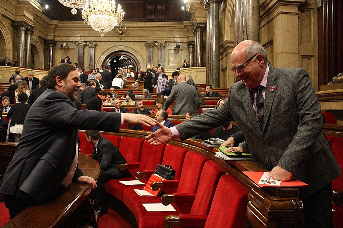 Oriol Junqueras i Lluís Rabell, al Parlament