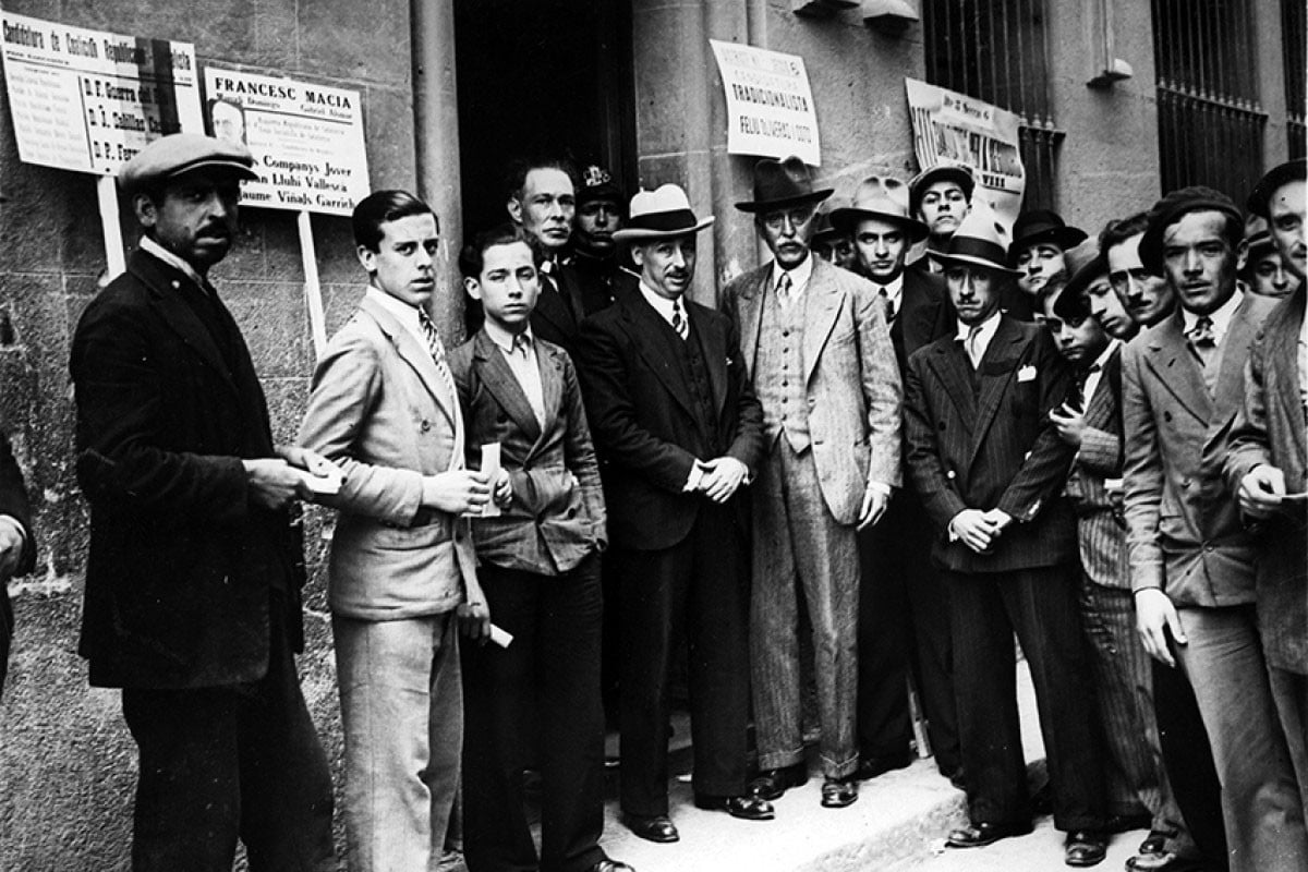 Francesc Macià amb Lluís Companys durant la campanya de les municipals del 1931
