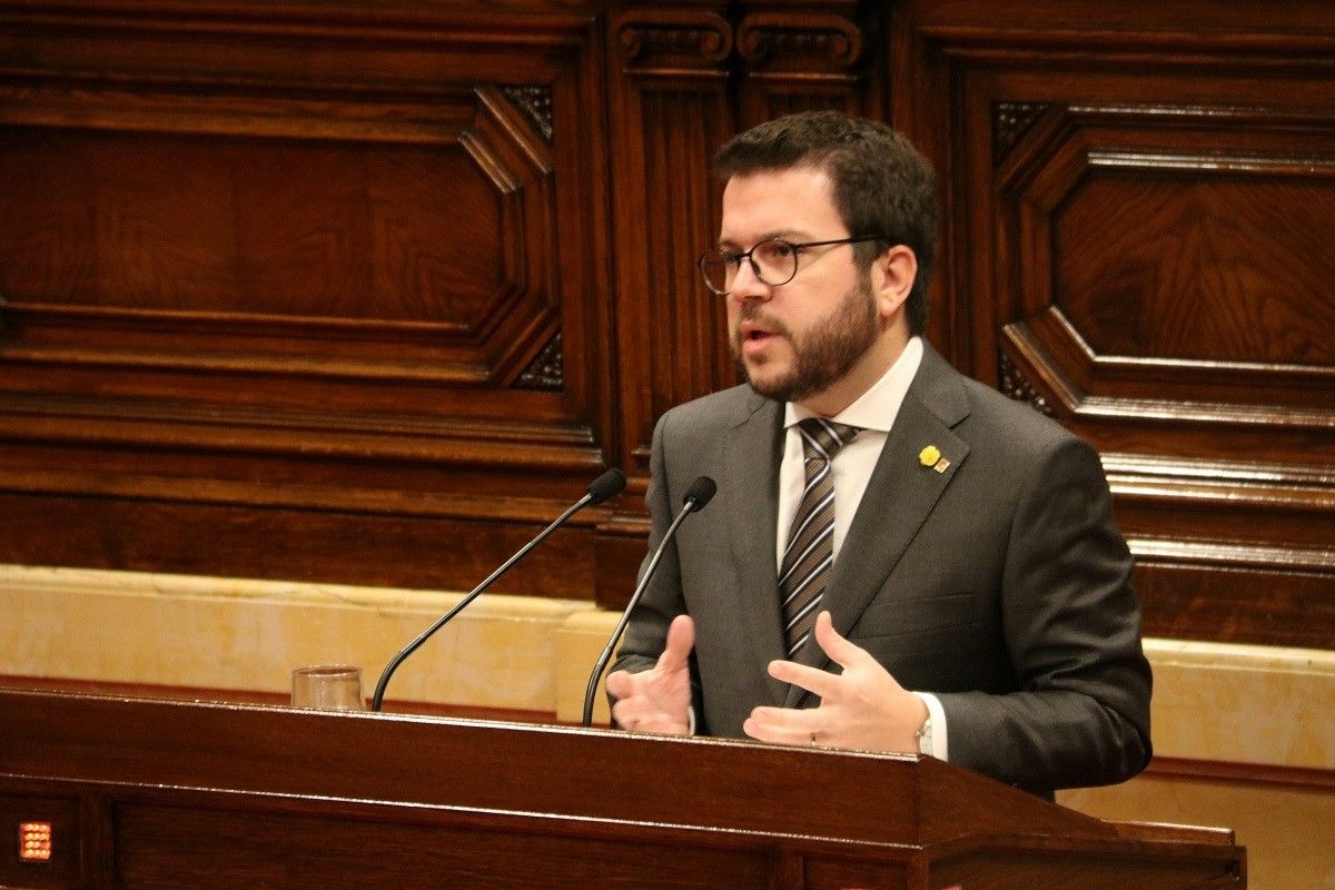 Pere Aragonès, al Parlament