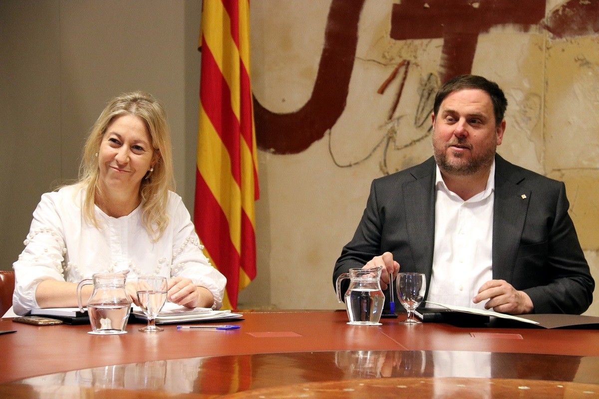 La consellera de la Presidència, Neus Munté, amb el vicepresident Oriol Junqueras