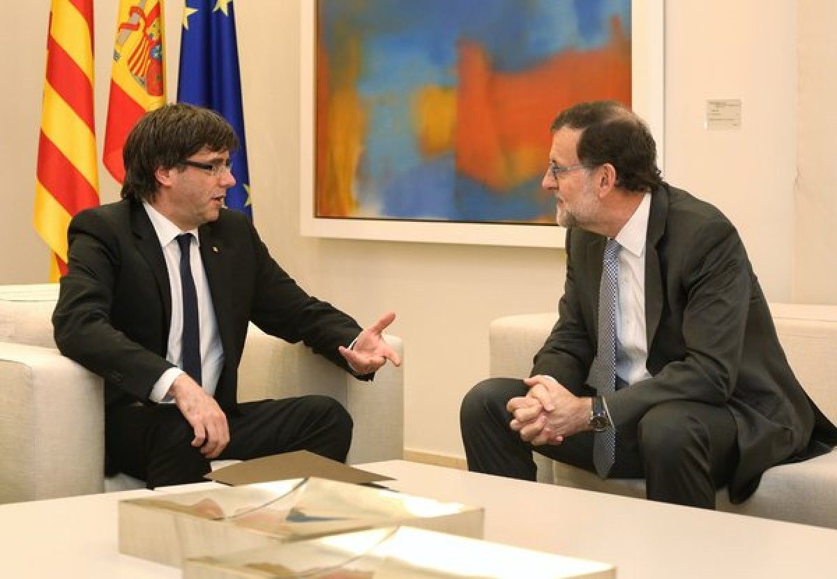 Carles Puigdemont i Mariano Rajoy, a la Moncloa