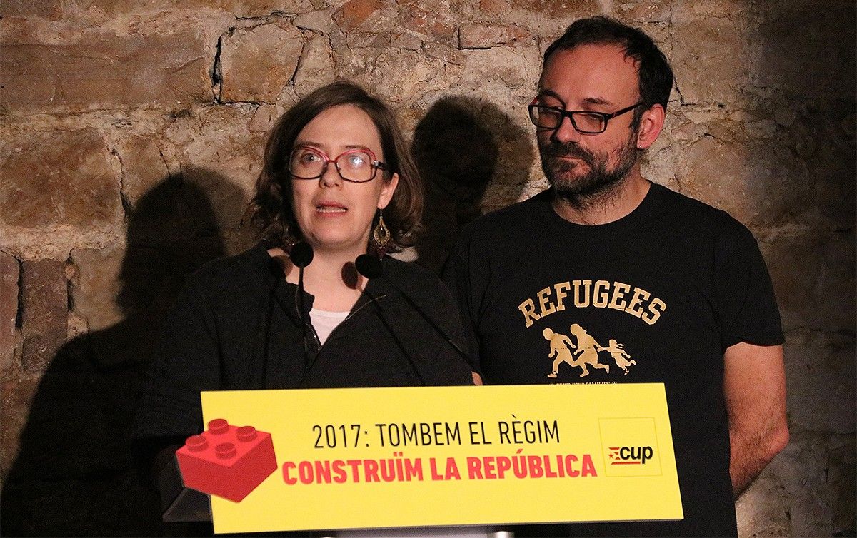 Eulàlia Reguant i Benet Salellas, a la conferència política de la CUP
