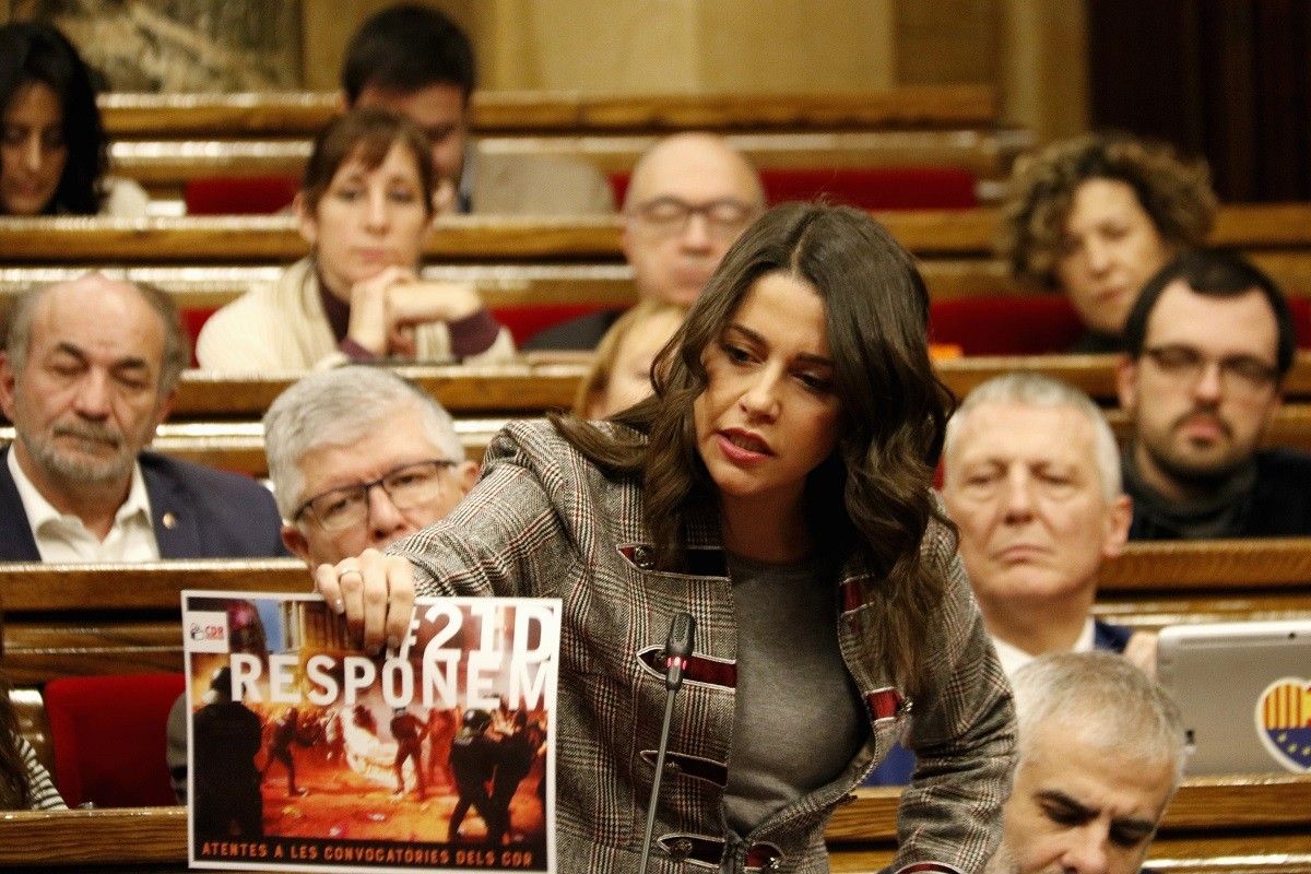 Inés Arrimadas, líder de Ciutadans, aquest dimecres al Parlament.