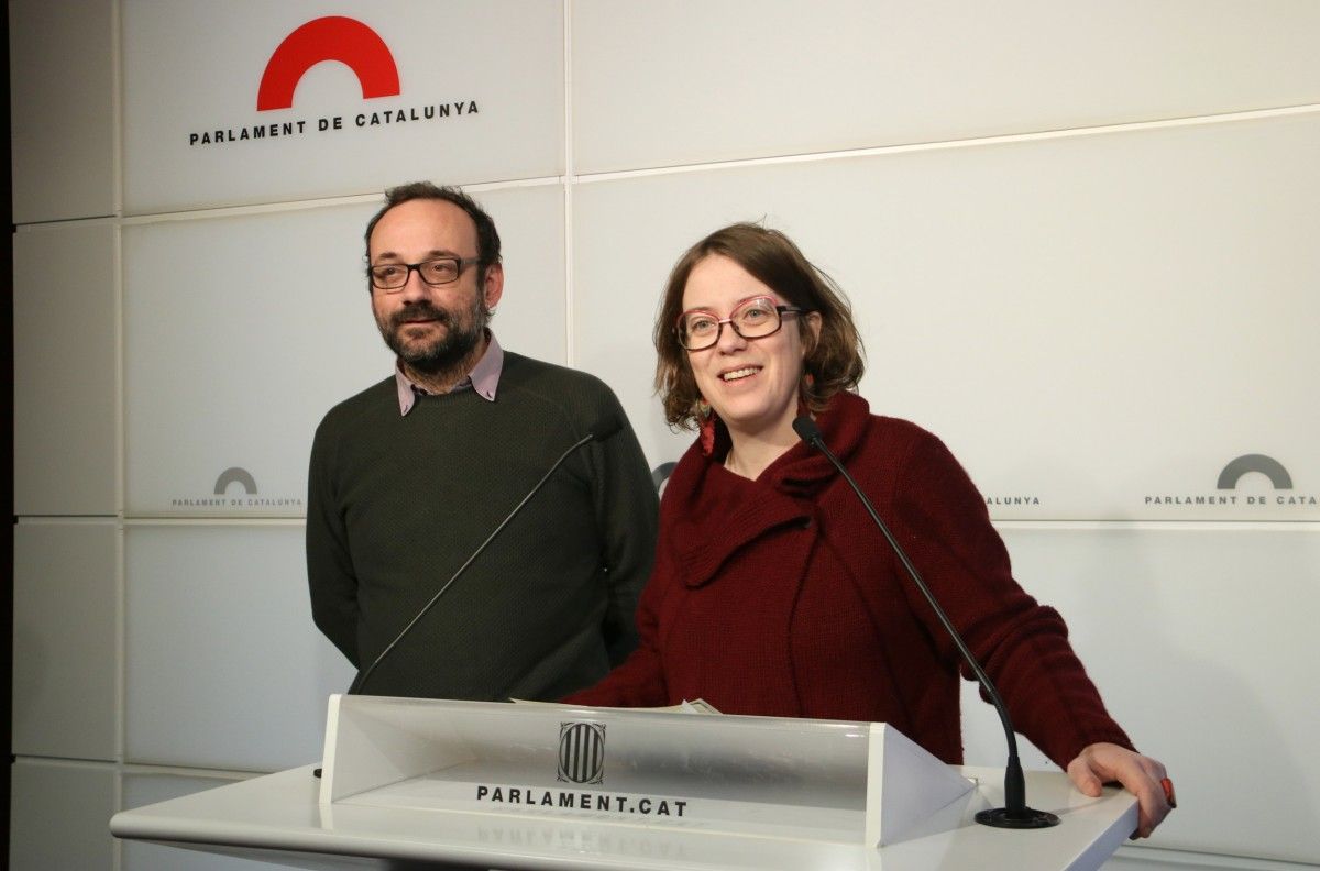 Benet Salellas i Eulàlia Reguant, aquest dimarts al Parlament