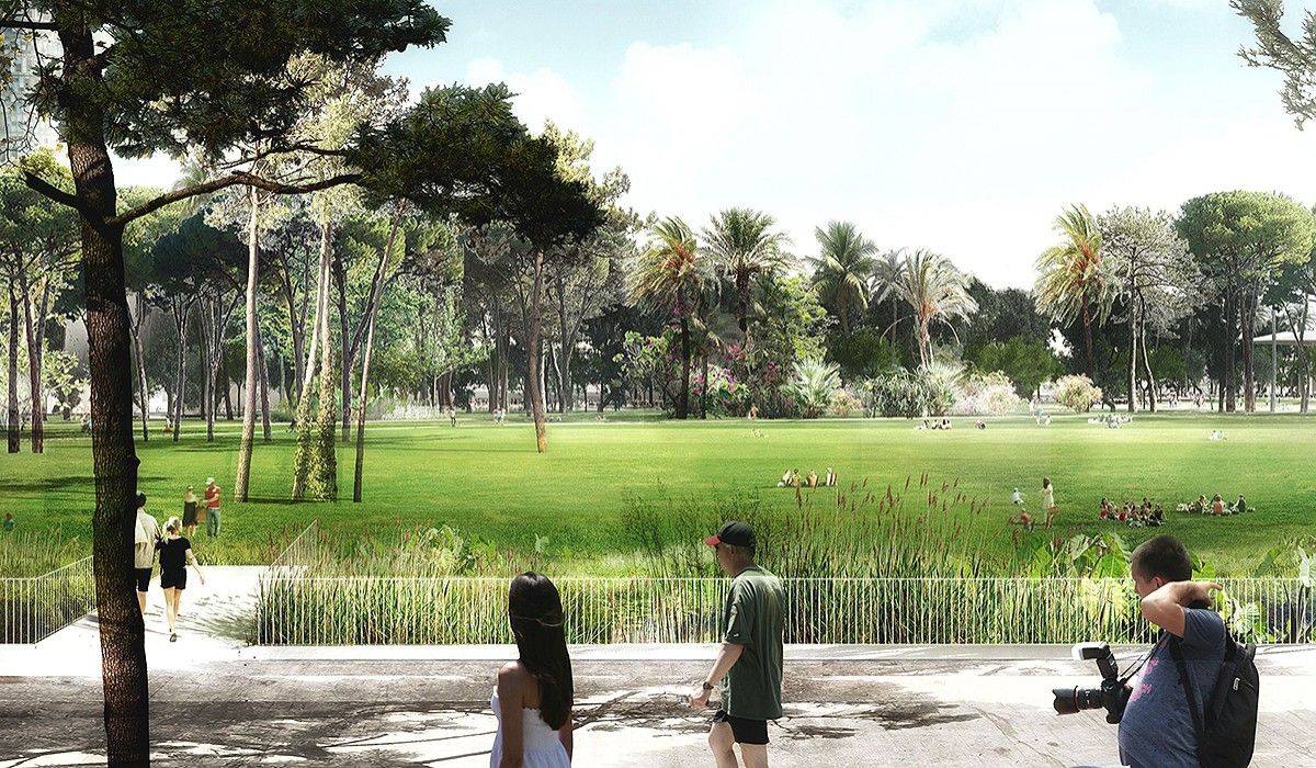 El futur parc de la plaça de Glòries de Barcelona