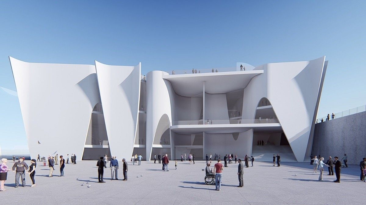 Recreació del projecte d'edifici de l'Hermitage Barcelona