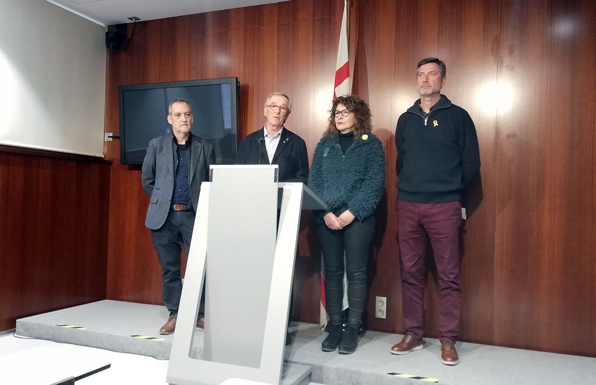 Roda de prems conjunta del PDECat i ERC a l'Ajuntament de Barcelona