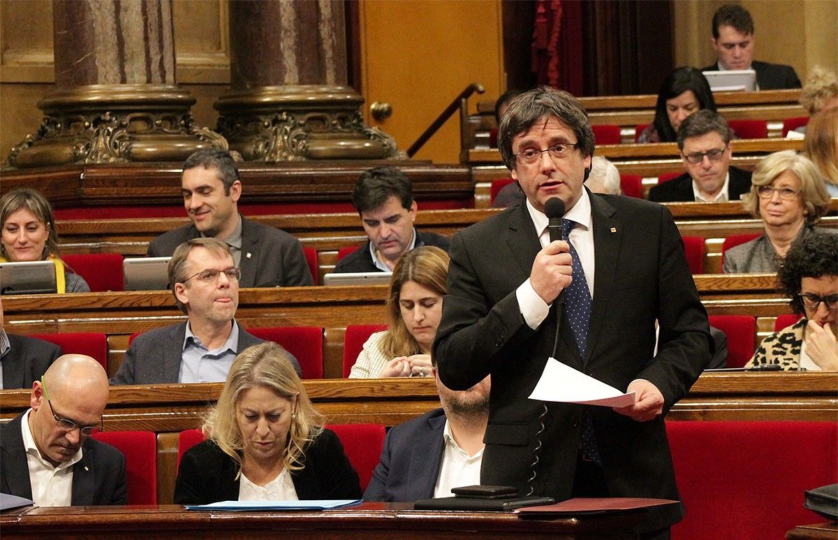 Carles Puigdemont, aquest dimecres al Parlament