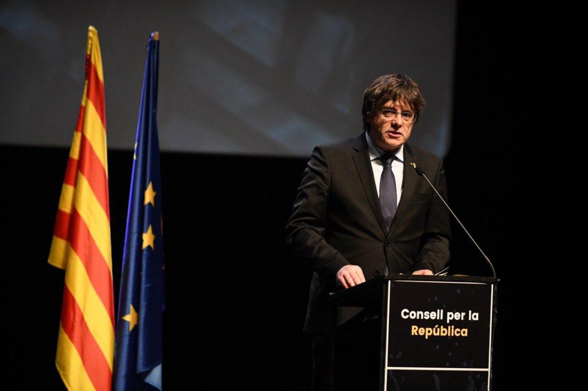 Carles Puigdemont, durant la presentació del Consell per la República
