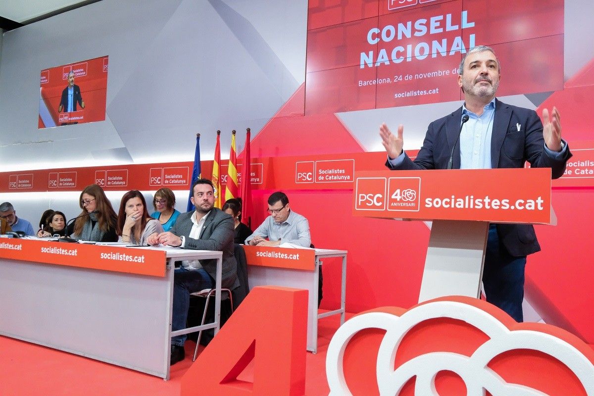 Jaume Collboni, en un acte del PSC