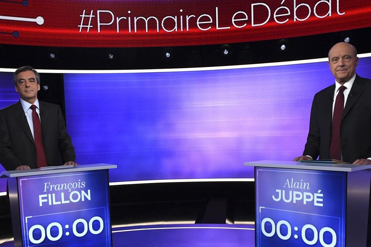 François Fillon i Alain Juppé, en un debat