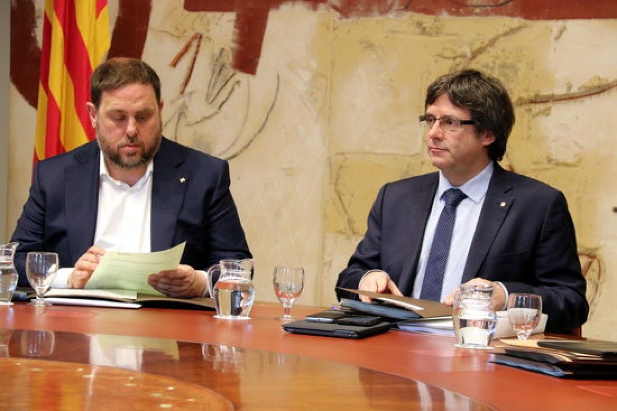 Puigdemont i Junqueras, a la reunió del Govern d'aquest dimarts