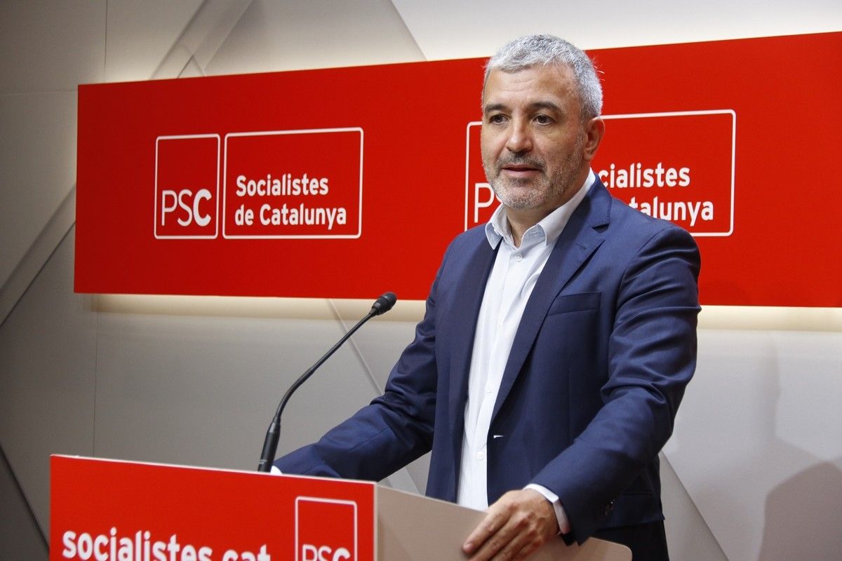 Jaume Collboni, en roda de premsa a la seu del PSC.