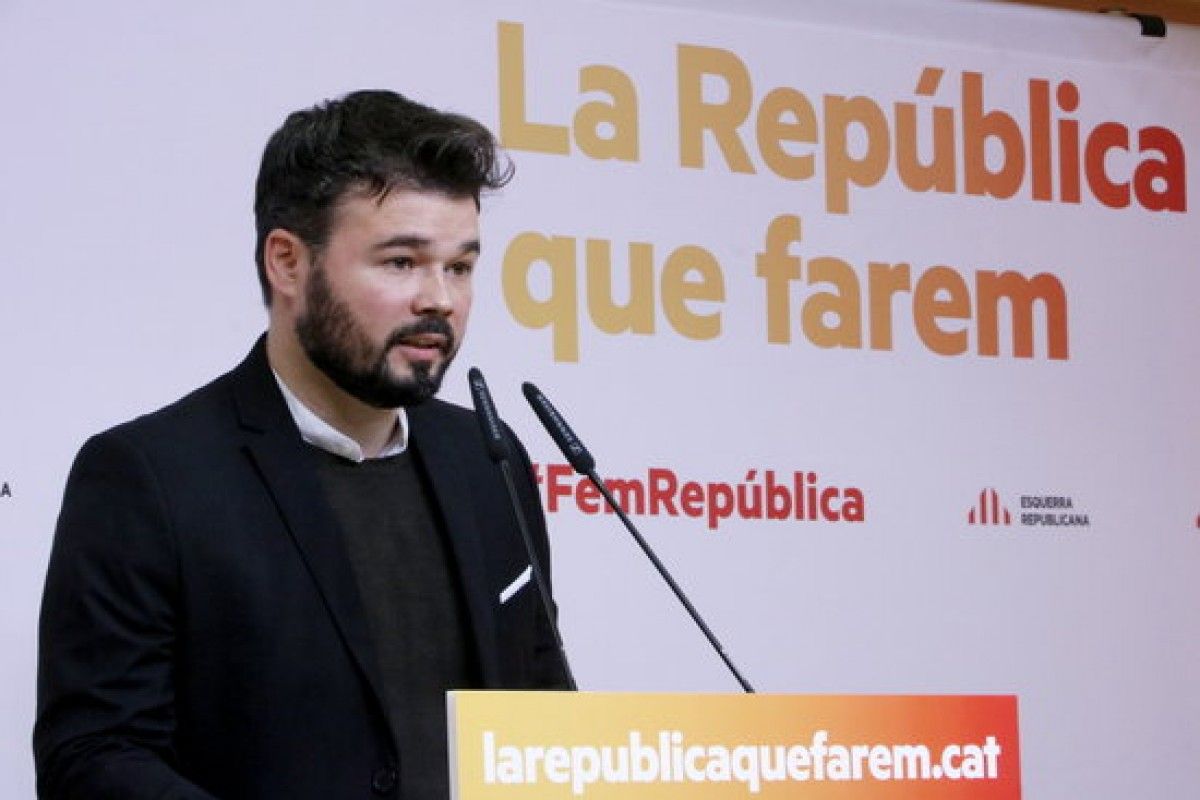 Gabriel Rufián, aquest dilluns a la roda de premsa d'ERC