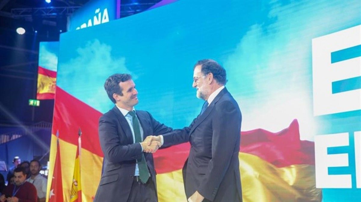 Casado i Rajoy en la convenció del PP aquest divendres. 