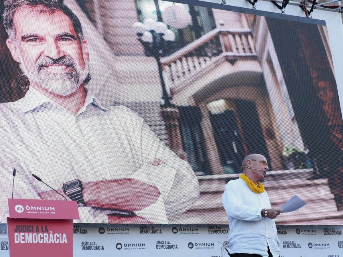 La imatge de Jordi Cuixart, en l'acte d'Òmnium a Montjuïc del cap de setmana passat