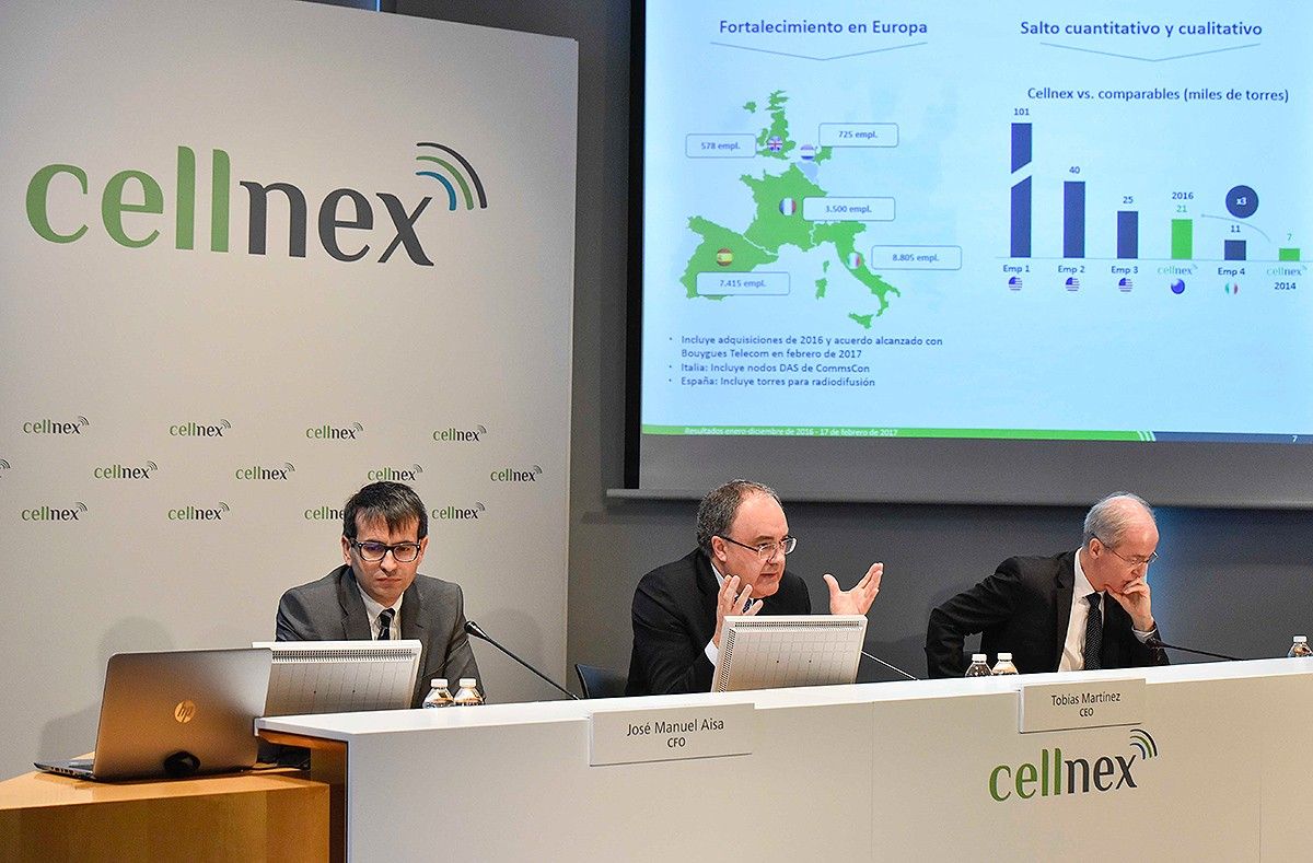 La roda de premsa de Cellnex Telecom, aquest divendres