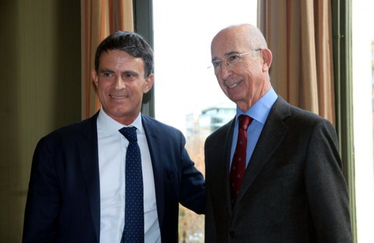 Manuel Valls amb el president del Círculo Ecuestre, Alfonso Maristany.