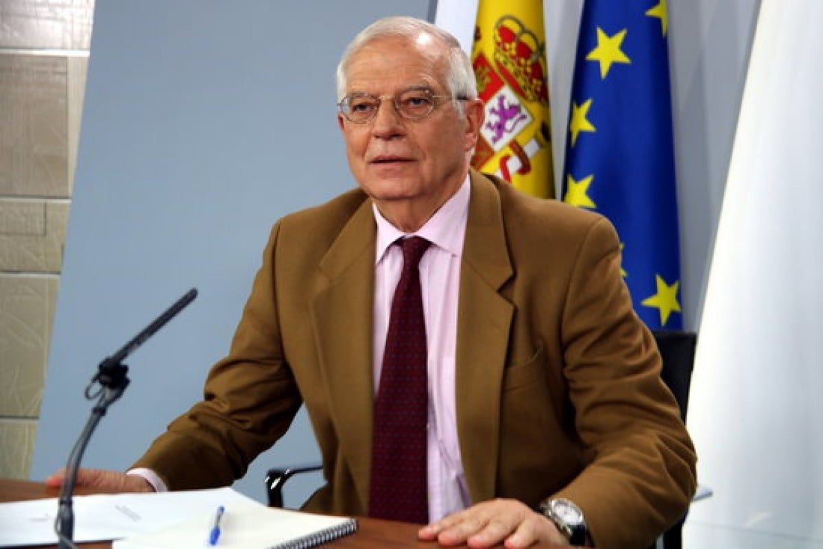 El ministre Josep Borrell avui a la Moncloa. 