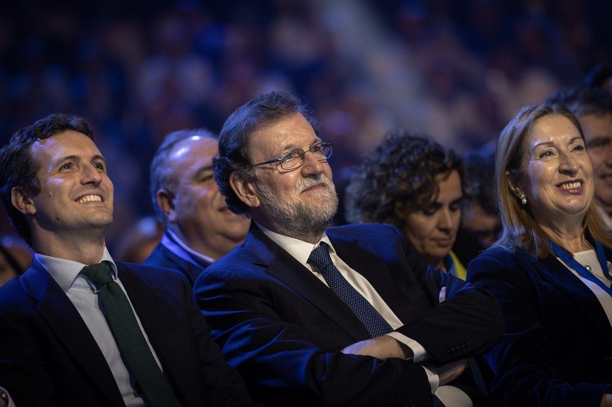 Pablo Casado i Mariano Rajoy en un acte del PP. 