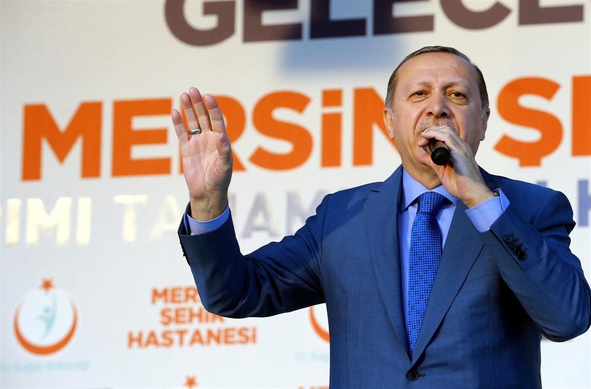 Recep Tayyip Erdogan, en un míting recent