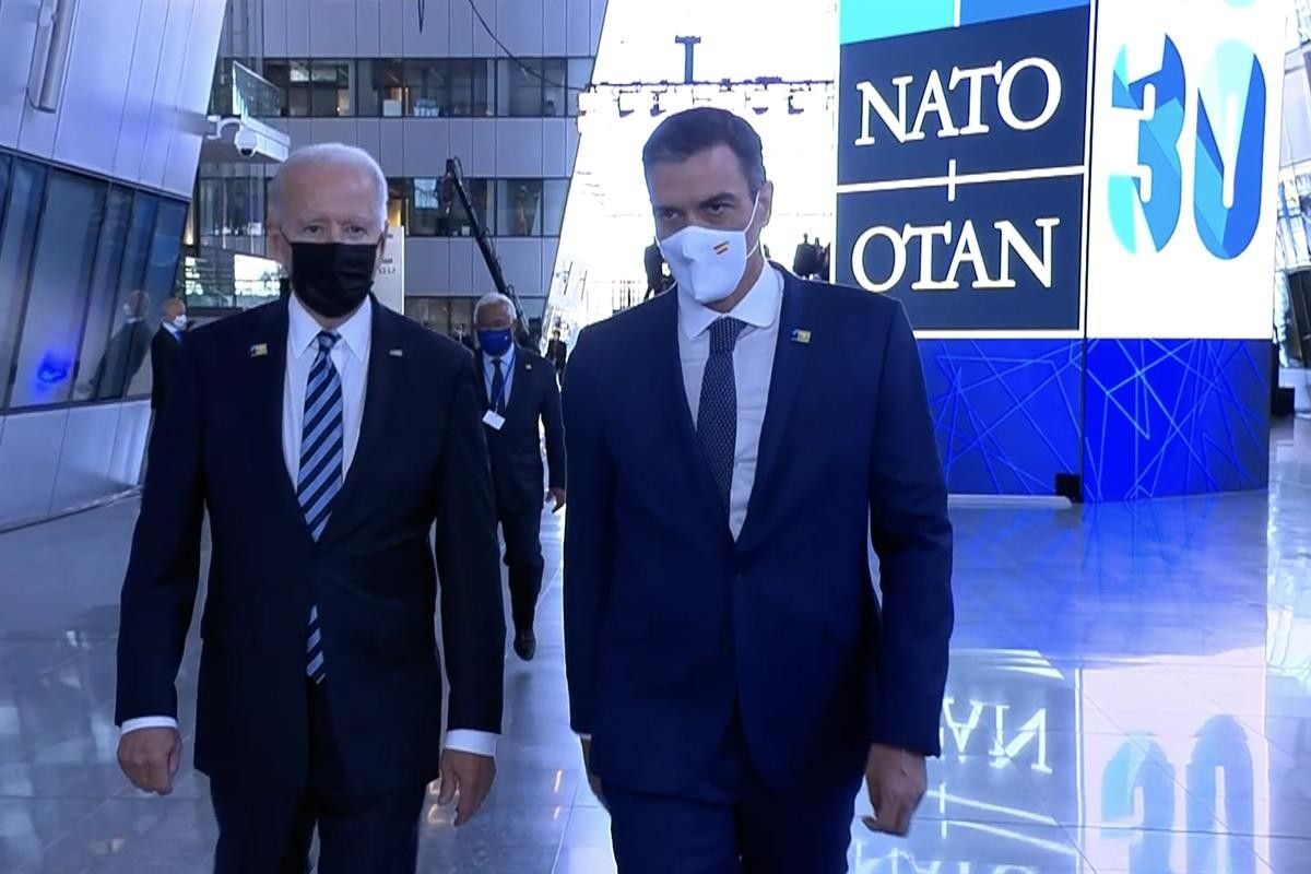 Pedro Sánchez amb Joe Biden a Brussel·les.