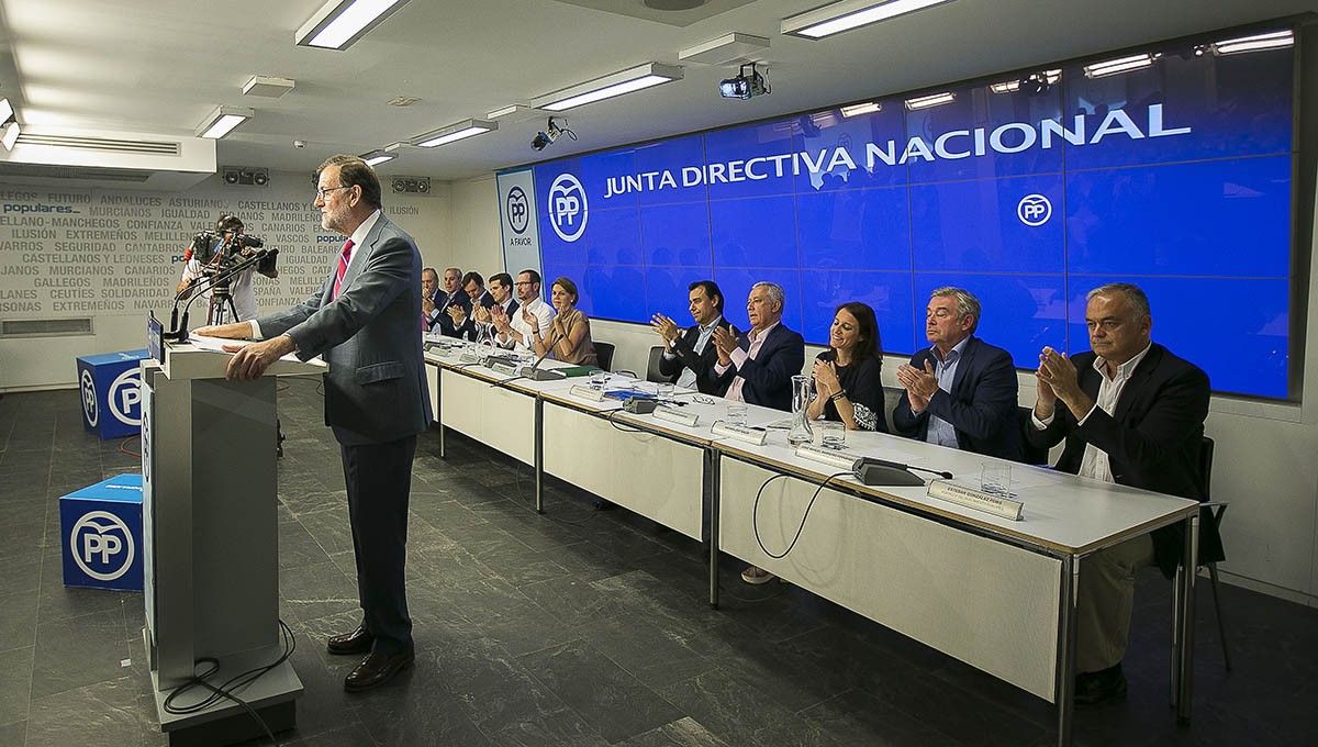 Mariano Rajoy, en una junta directiva del PP