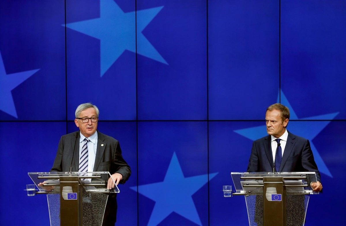 Jean-Claude Juncker, president de la Comissió Europea, i Donald Tusk, del Consell Europeu
