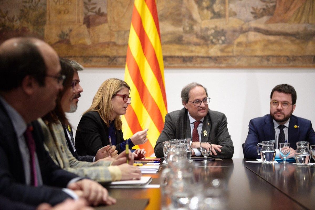 Segona reunió de l'espai de diàleg al Palau de la Generalitat, aquest dimarts