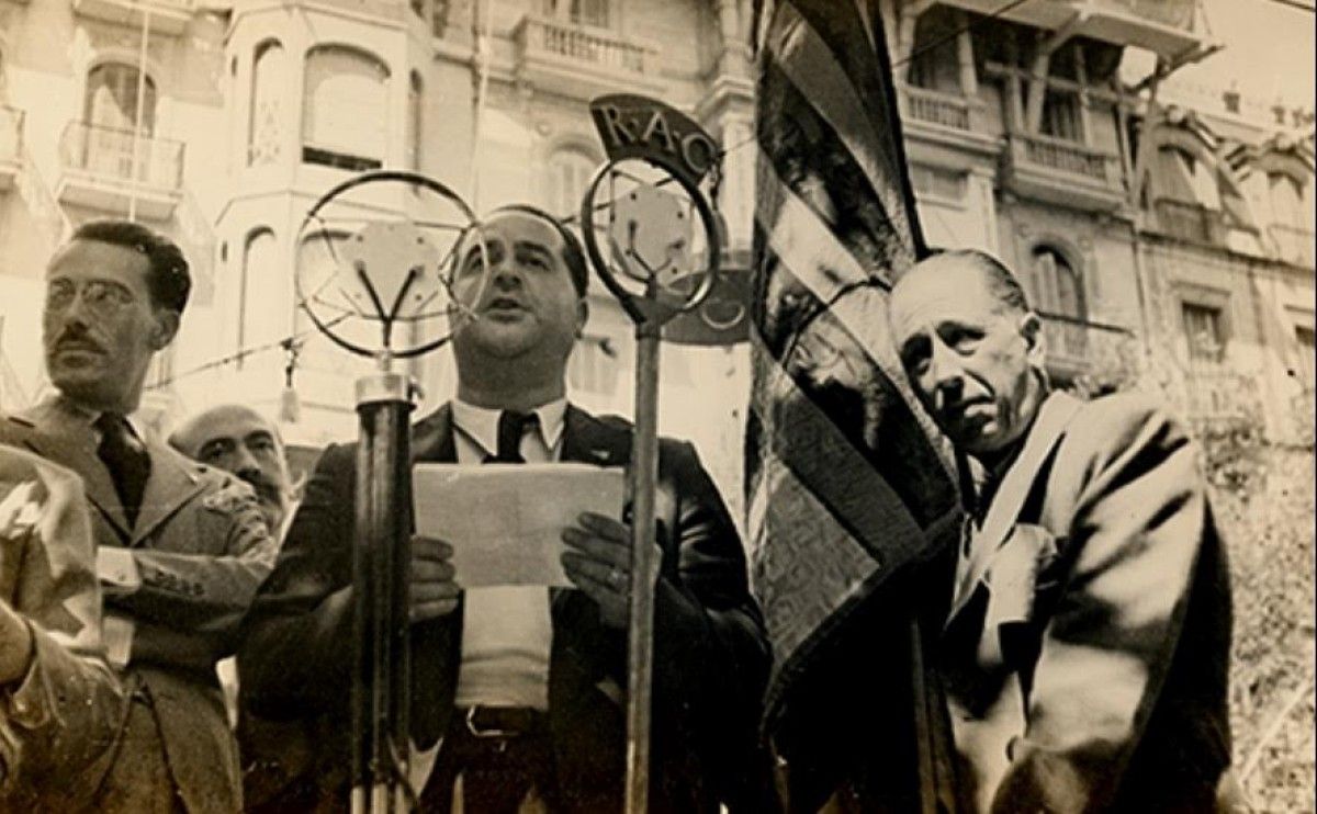 Hilari Salvadó l'11 de setembre de 1937, junt amb Lluís Companys.