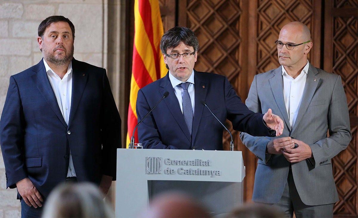 Junqueras, Puigdemont i Romeva, aquest dilluns al Palau de la Generalitat