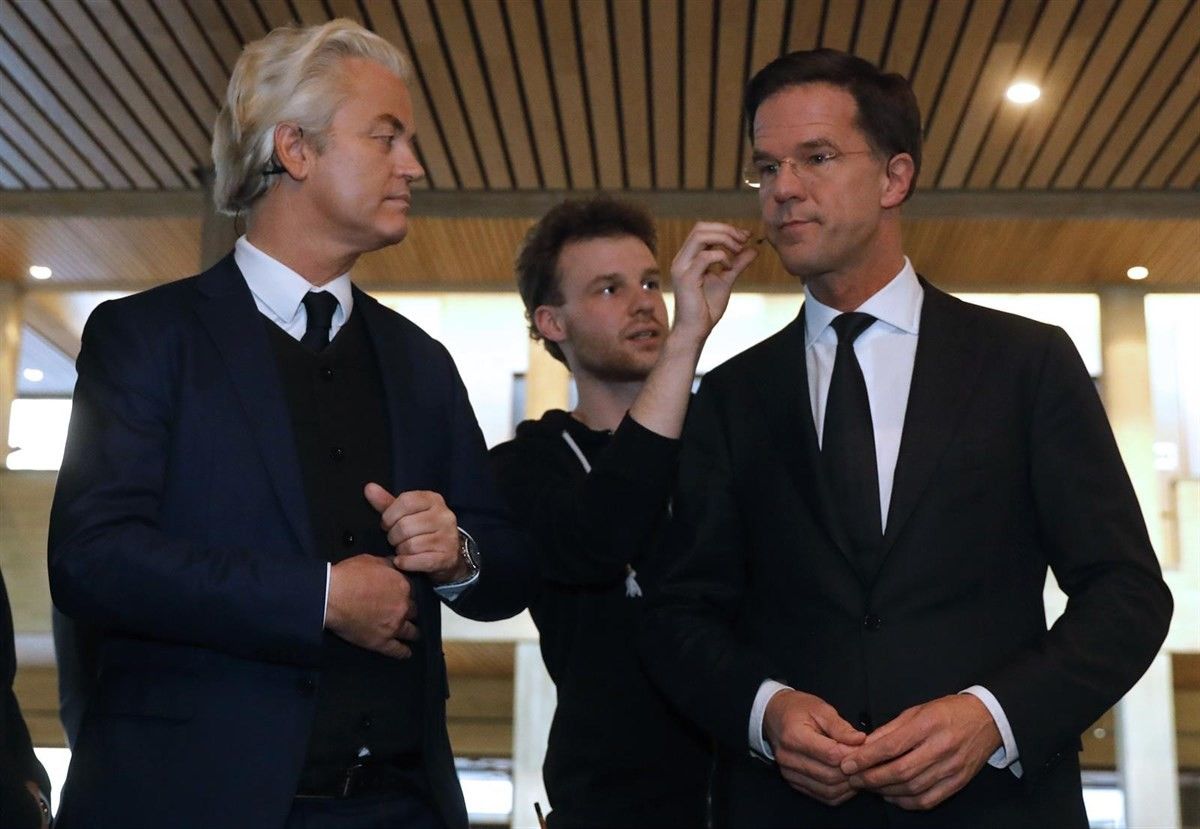 Geert Wilders i Mark Rutte en el debat de dilluns