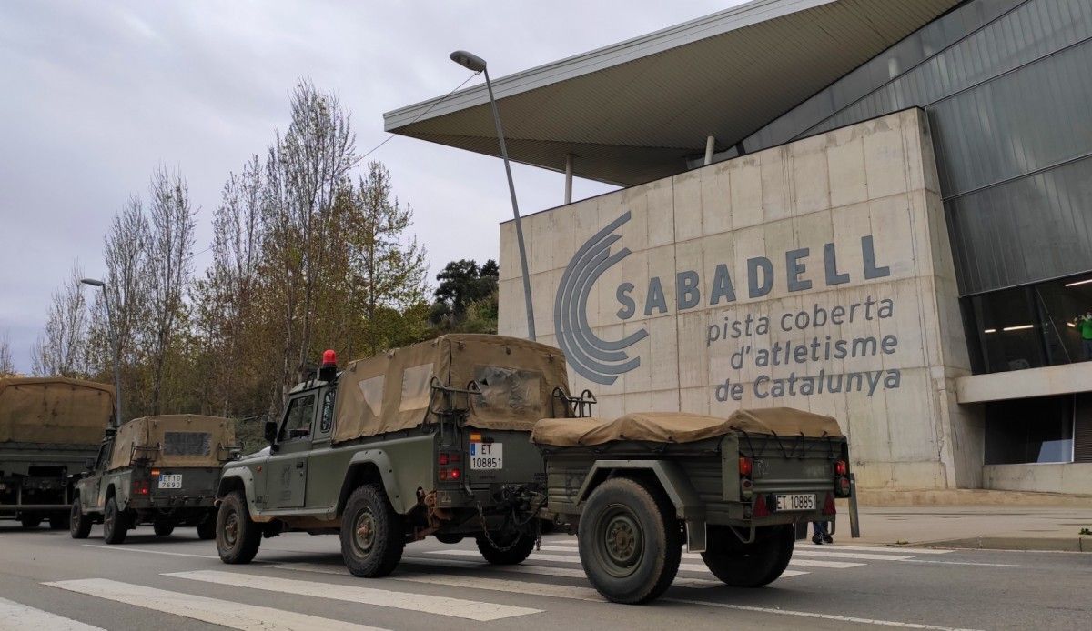 L'exèrcit espanyol a les instal·lacions esportives de Sabadell