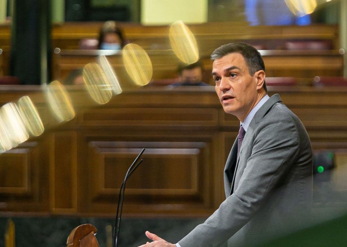 Pedro Sánchez, en una compareixença al Congrés.